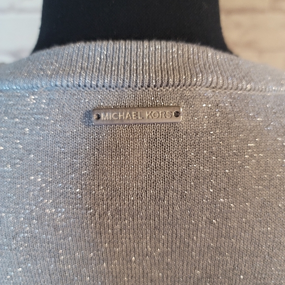 Michael Kors open shoulder metallic womens shirt in large - Picture 5 of 9